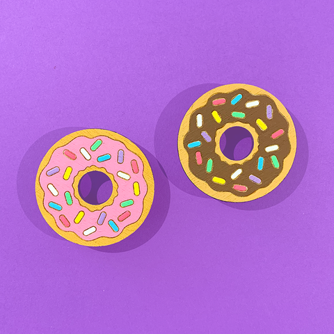 Hand Painted Donut Brooch