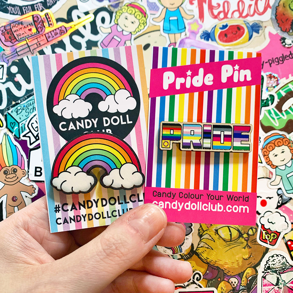 Rainbow Wooden Pins – Candy Doll Club