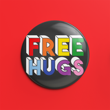 Free Hugs button badge