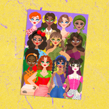 Girls Postcard Print